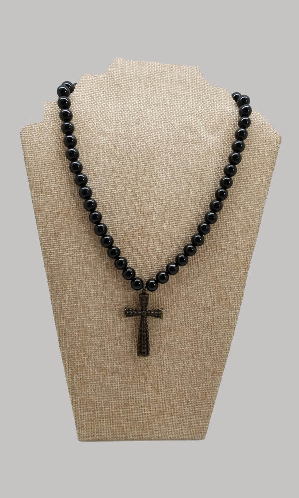 Black Onyx with Cross
