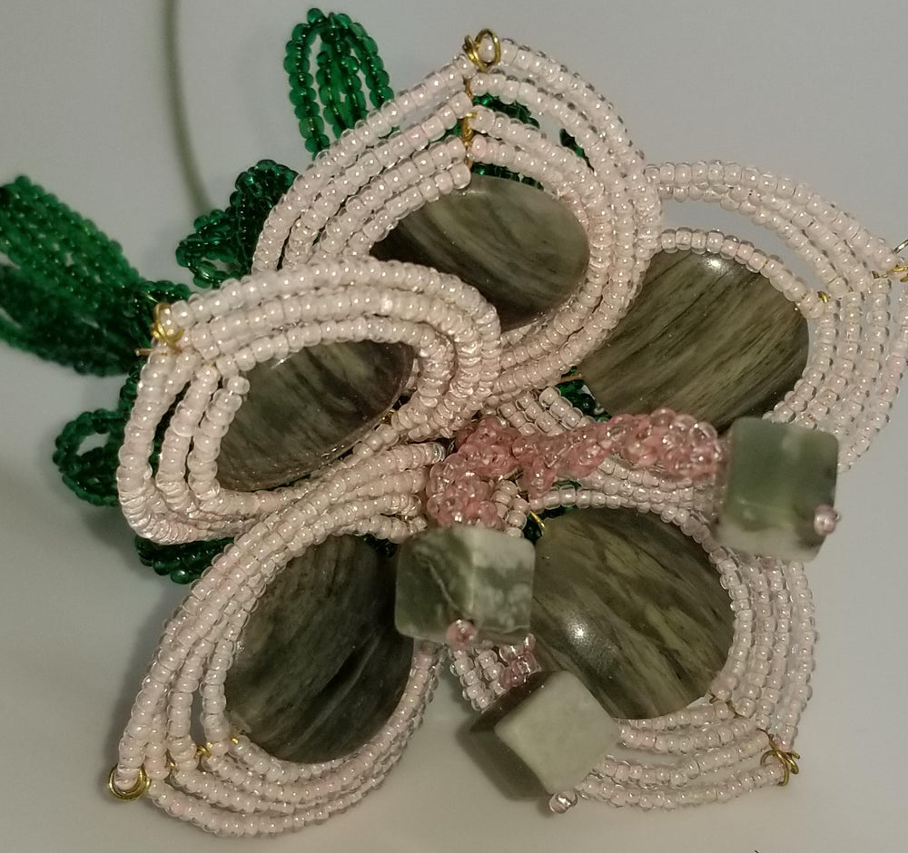 Silver Dollar Jasper Stone Flower