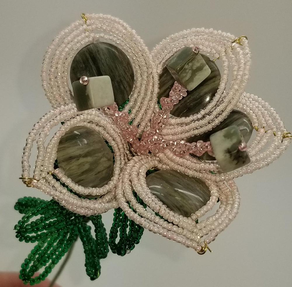 Silver Dollar Jasper Stone Flower